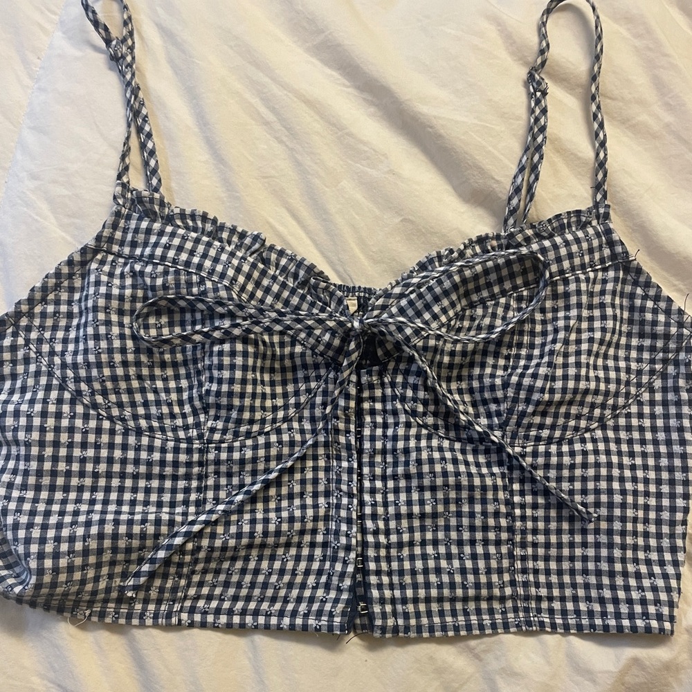 pacsun LA hearts blue and white paisley tank top spaghetti strap size small